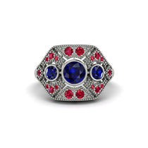 Sapphire Art Deco Geometric Engagement Ring - Haven No. 60 image 1