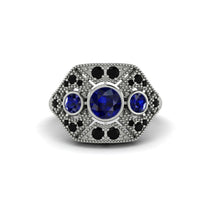 Sapphire Art Deco Geometric Engagement Ring - Haven No. 45 image 1