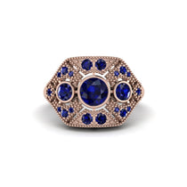 Sapphire Art Deco Geometric Engagement Ring - Haven No. 74 image 1