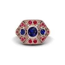 Sapphire Art Deco Geometric Engagement Ring - Haven No. 59 image 1