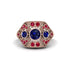 Sapphire Art Deco Geometric Engagement Ring - Haven No. 59
