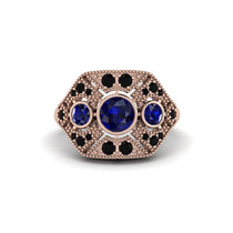 Sapphire Art Deco Geometric Engagement Ring - Haven No. 44 image 1