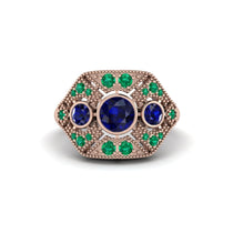 Sapphire Art Deco Geometric Engagement Ring - Haven No. 29 image 1