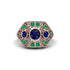 Sapphire Art Deco Geometric Engagement Ring - Haven No. 29