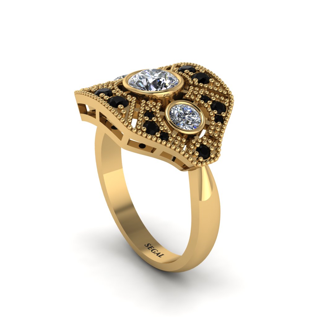 Diamond Art Deco Geometric Engagement Ring - Haven No. 31