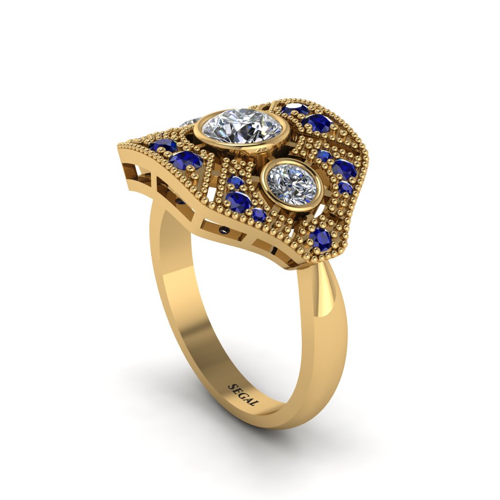 Diamond Art Deco Geometric Engagement Ring - Haven No. 61