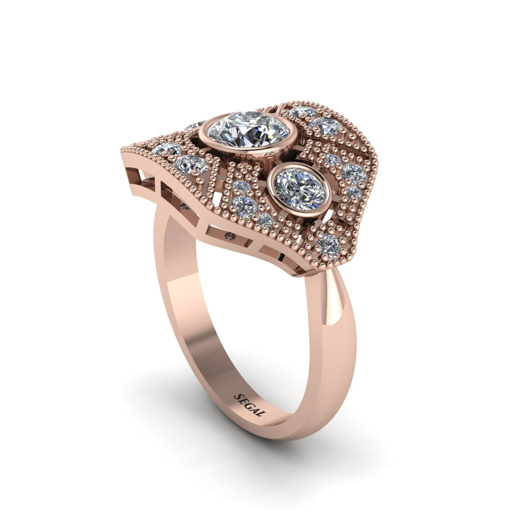 Diamond Art Deco Geometric Engagement Ring - Haven No. 2