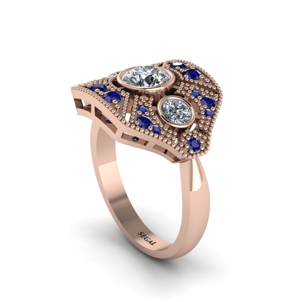 Diamond Art Deco Geometric Engagement Ring - Haven No. 62