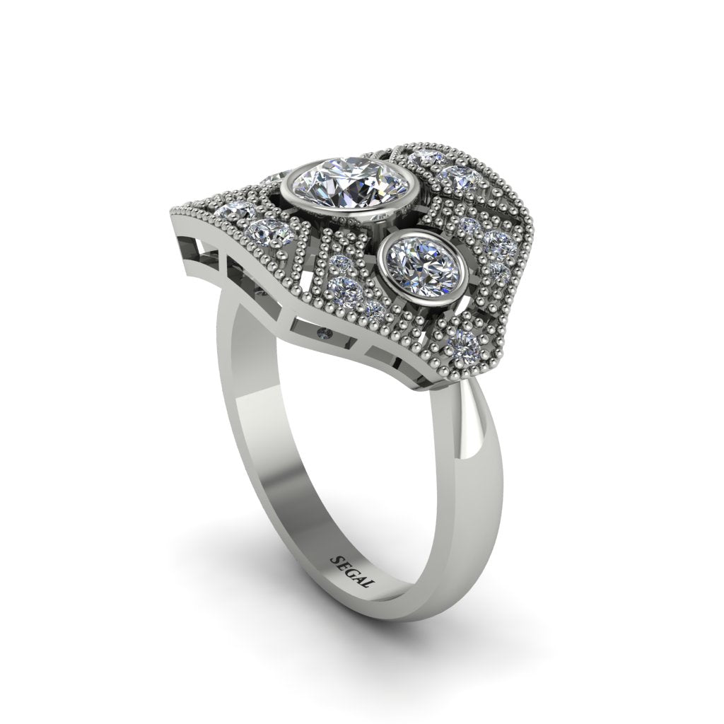 Diamond Art Deco Geometric Engagement Ring - Haven No. 3
