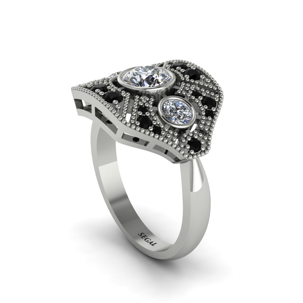 Diamond Art Deco Geometric Engagement Ring - Haven No. 33