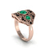 Emerald Art Deco Geometric Engagement Ring - Haven No. 35