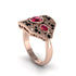Ruby Art Deco Geometric Engagement Ring - Haven No. 41