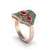 Ruby Art Deco Geometric Engagement Ring - Haven No. 26