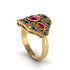 Ruby Art Deco Geometric Engagement Ring - Haven No. 70