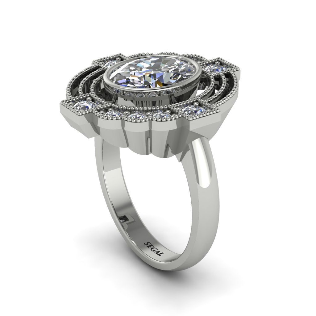 Diamond Art Deco Halo Fashion Ring - Gracelynn No. 3