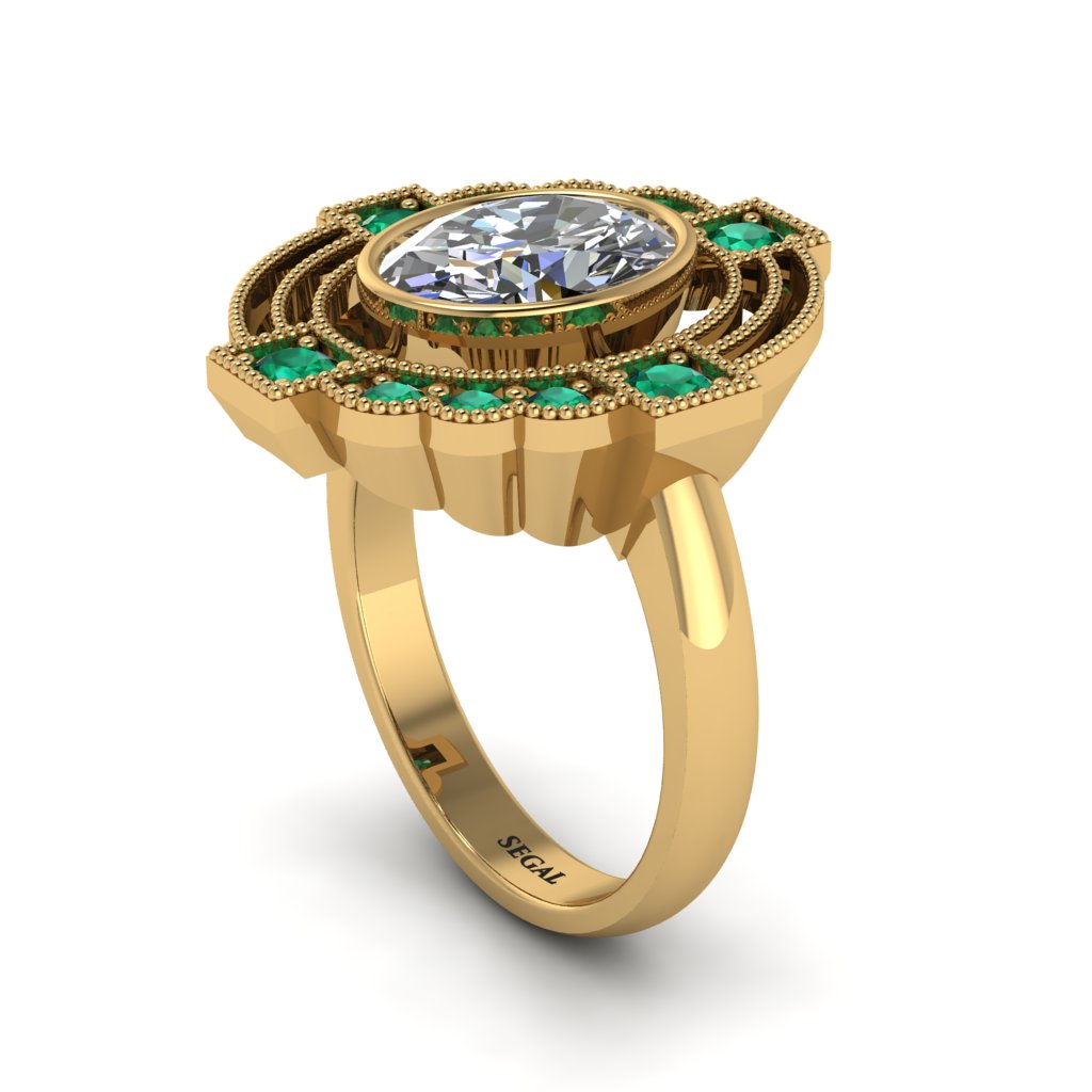 Diamond Art Deco Halo Fashion Ring - Gracelynn No. 16