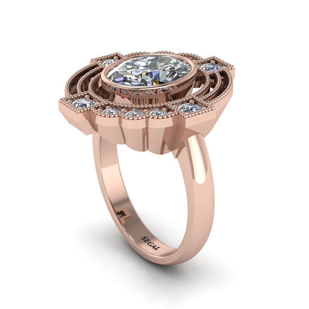 Diamond Art Deco Halo Fashion Ring - Gracelynn No. 2