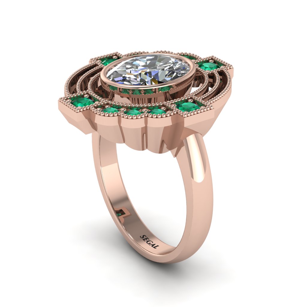 Diamond Art Deco Halo Fashion Ring - Gracelynn No. 17