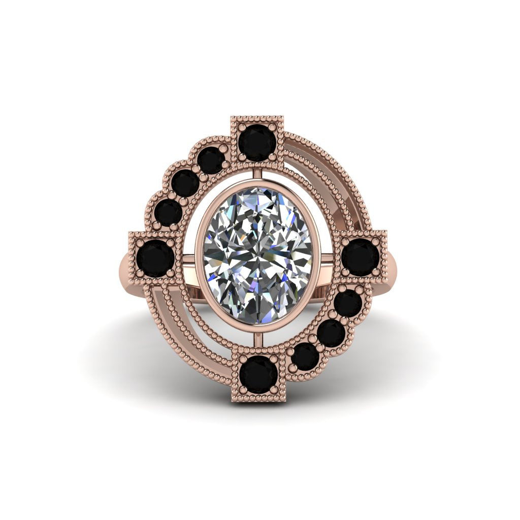 Diamond Art Deco Halo Fashion Ring - Gracelynn No. 32