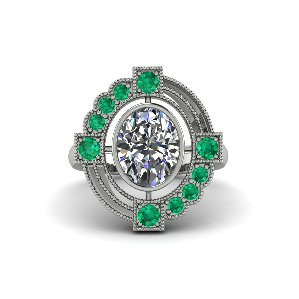 Diamond Art Deco Halo Fashion Ring - Gracelynn No. 18