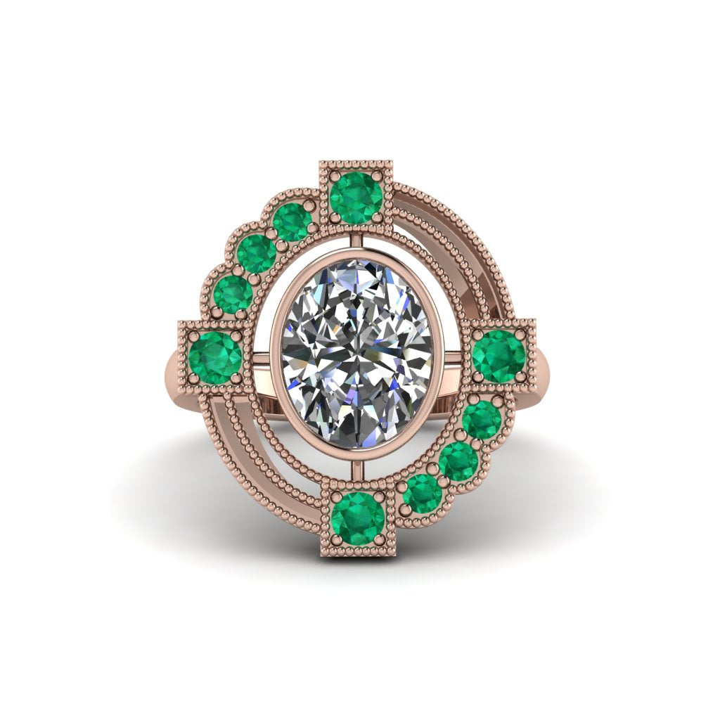 Diamond Art Deco Halo Fashion Ring - Gracelynn No. 17
