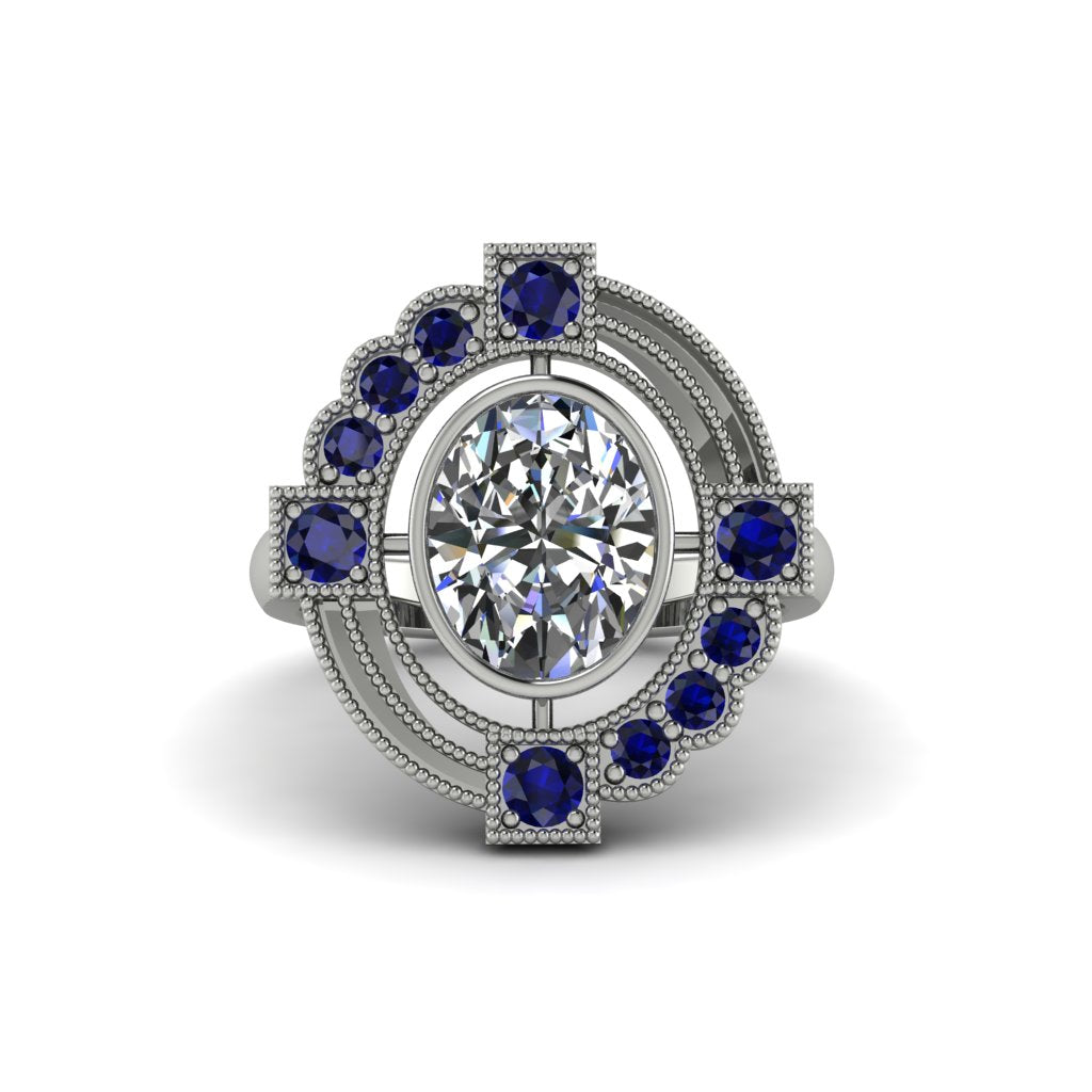 Diamond Art Deco Halo Fashion Ring - Gracelynn No. 63