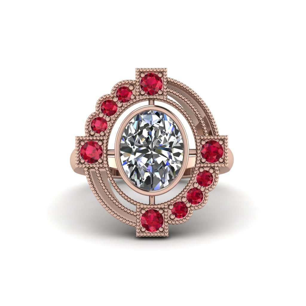 Diamond Art Deco Halo Fashion Ring - Gracelynn No. 47