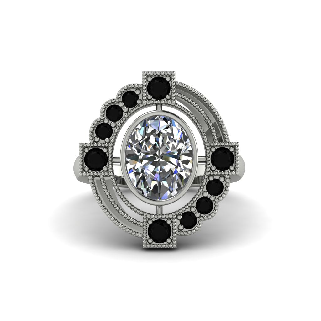 Diamond Art Deco Halo Fashion Ring - Gracelynn No. 33