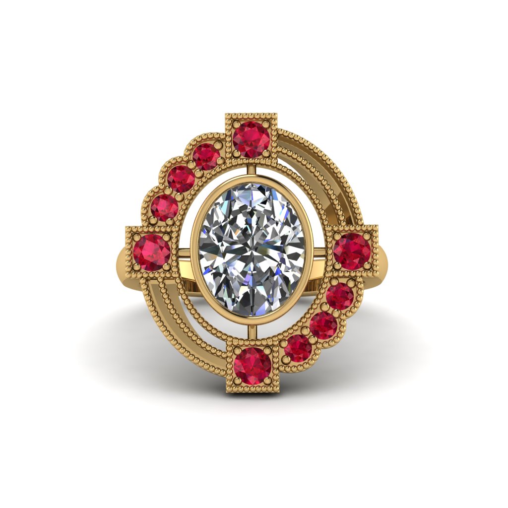 Diamond Art Deco Halo Fashion Ring - Gracelynn No. 46