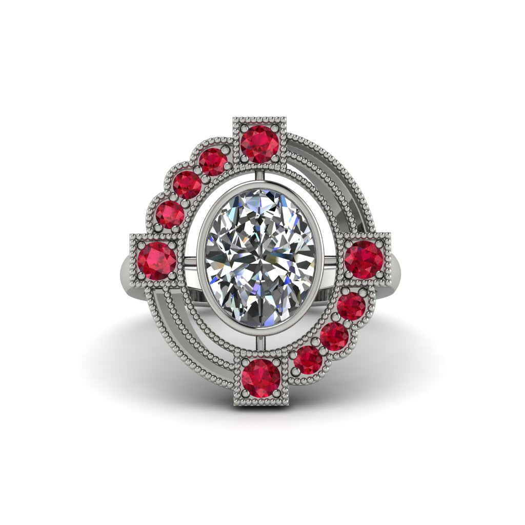 Diamond Art Deco Halo Fashion Ring - Gracelynn No. 48