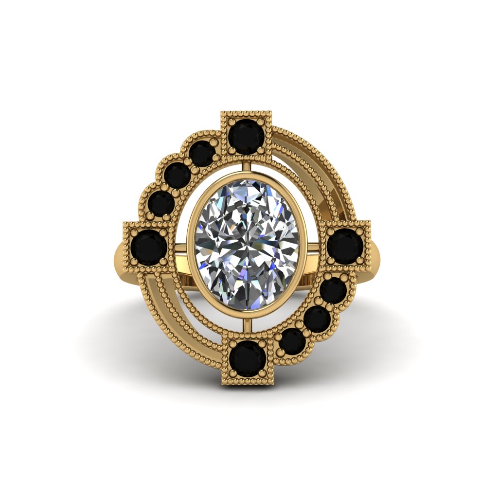 Diamond Art Deco Halo Fashion Ring - Gracelynn No. 31