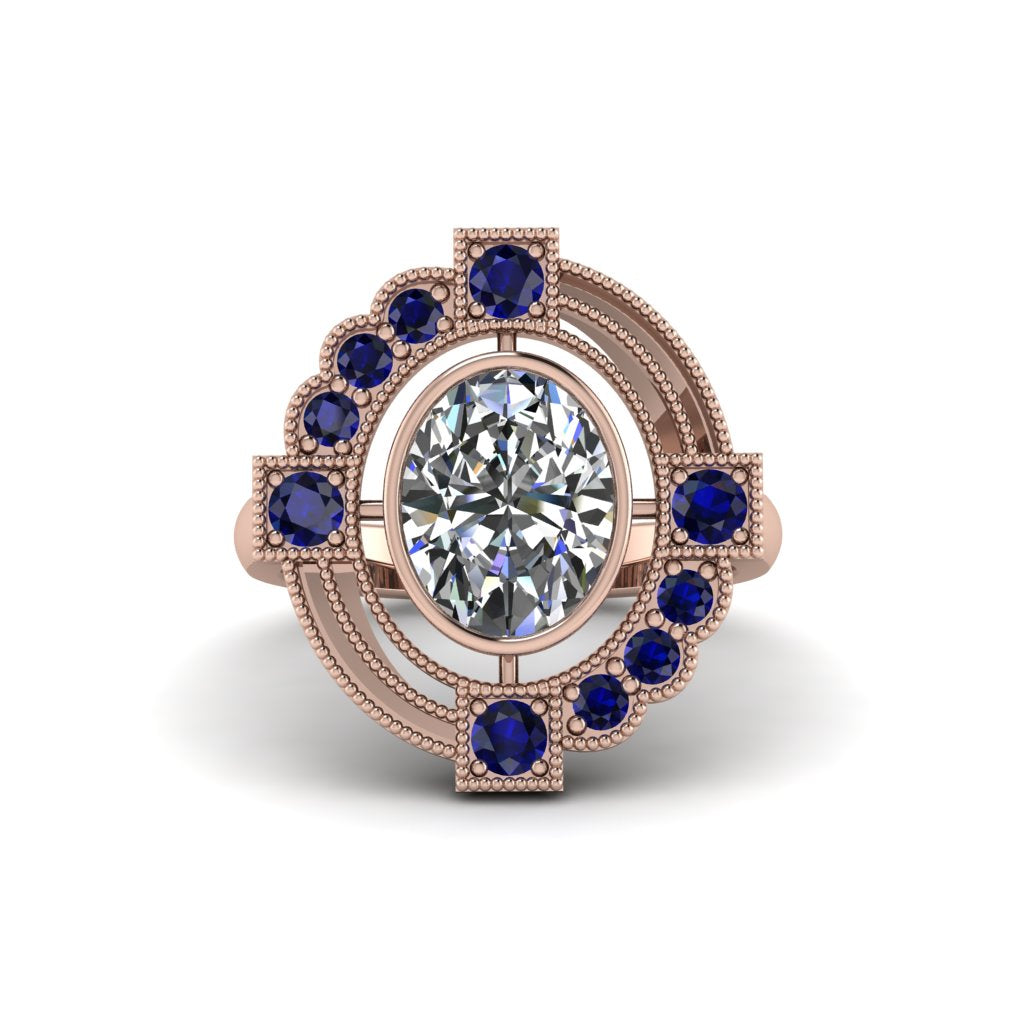 Diamond Art Deco Halo Fashion Ring - Gracelynn No. 62