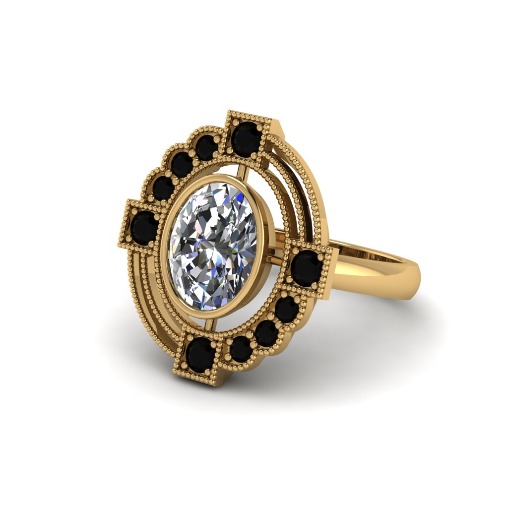 Diamond Art Deco Halo Fashion Ring - Gracelynn No. 31