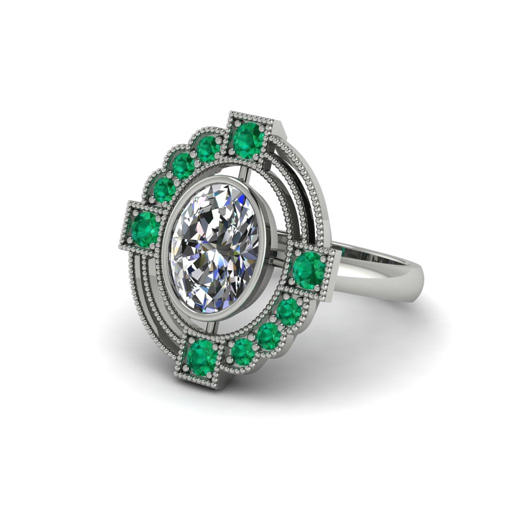 Diamond Art Deco Halo Fashion Ring - Gracelynn No. 18