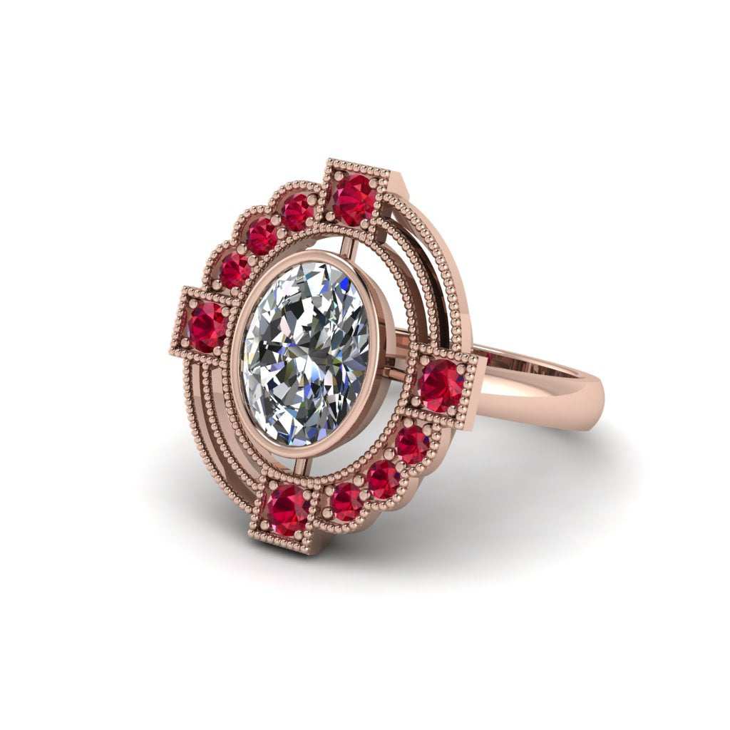 Diamond Art Deco Halo Fashion Ring - Gracelynn No. 47