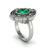 Emerald Art Deco Halo Fashion Ring - Gracelynn No. 6
