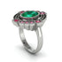 Emerald Art Deco Halo Fashion Ring - Gracelynn No. 51 image 2
