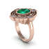 Emerald Art Deco Halo Fashion Ring - Gracelynn No. 5