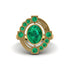 Emerald Art Deco Halo Fashion Ring - Gracelynn No. 19