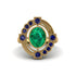Emerald Art Deco Halo Fashion Ring - Gracelynn No. 64 image 3