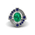 Emerald Art Deco Halo Fashion Ring - Gracelynn No. 66