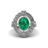 Emerald Art Deco Halo Fashion Ring - Gracelynn No. 6 image 3