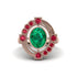 Emerald Art Deco Halo Fashion Ring - Gracelynn No. 50 image 3