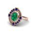 Emerald Art Deco Halo Fashion Ring - Gracelynn No. 65 image 1