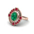 Emerald Art Deco Halo Fashion Ring - Gracelynn No. 50