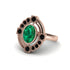 Emerald Art Deco Halo Fashion Ring - Gracelynn No. 35