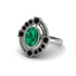 Emerald Art Deco Halo Fashion Ring - Gracelynn No. 36 image 1