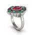 Ruby Art Deco Halo Fashion Ring - Gracelynn No. 27 image 2