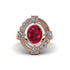 Ruby Art Deco Halo Fashion Ring - Gracelynn No. 11