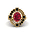 Ruby Art Deco Halo Fashion Ring - Gracelynn No. 40 image 3
